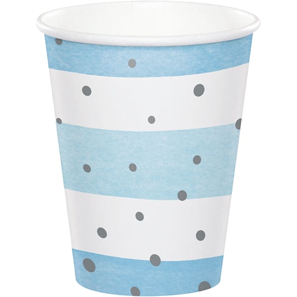 Blue & Silver Celebration 9oz Paper Cups 8ct