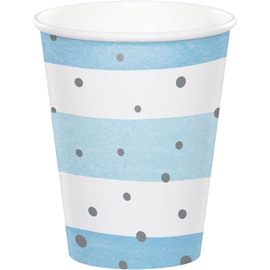 Blue & Silver Celebration 9oz Paper Cups 8ct