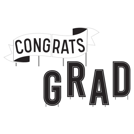 Congrats Grad Yard Signs 13 1/2ft - 14in 2 Ct