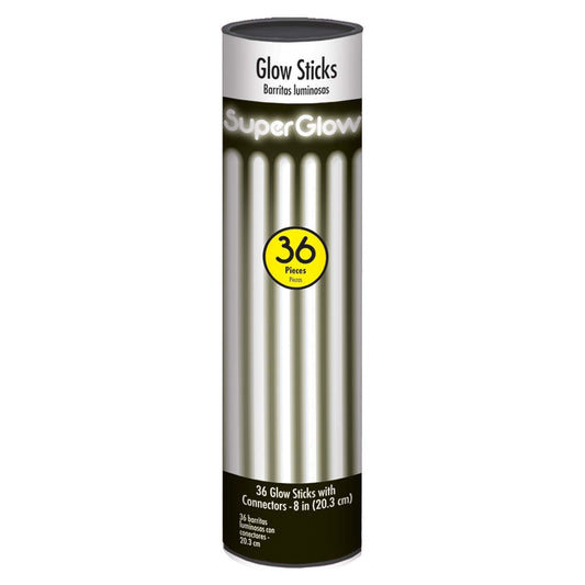 Glow Stick 8in Tube - White 36ct