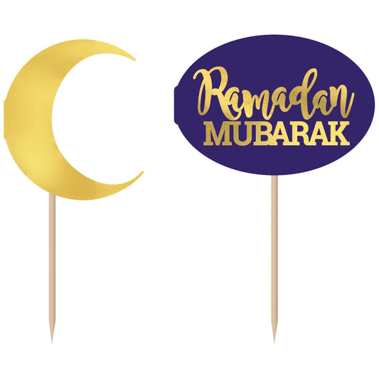 Ramadan Cupcake Foil Hot-Stamped Paper Picks 24 Ct