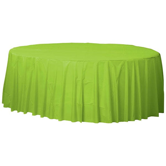 Kiwi Green 84in Round Plastic Table Cover