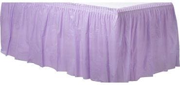 Lavender Solid Color Plastic Table Skirt 14' x 29"