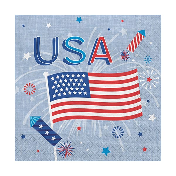 Patriotic Celebration Beverage Napkins 40 Ct