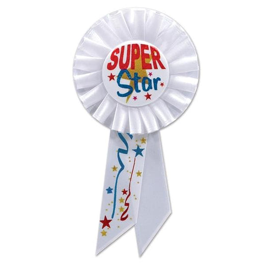 Super Star White Rosette Ribbon