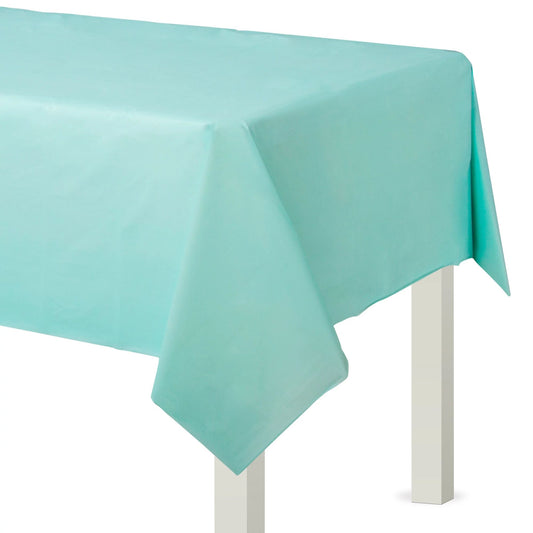 Flannel Backed Table Cover 54in x 108in - Robin's Egg Blue
