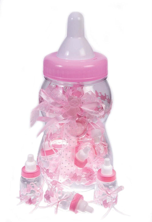 Plastic Baby Bottle Bank - Pink