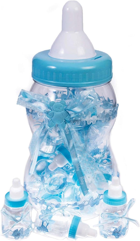 Plastic Baby Bottle Bank - Blue
