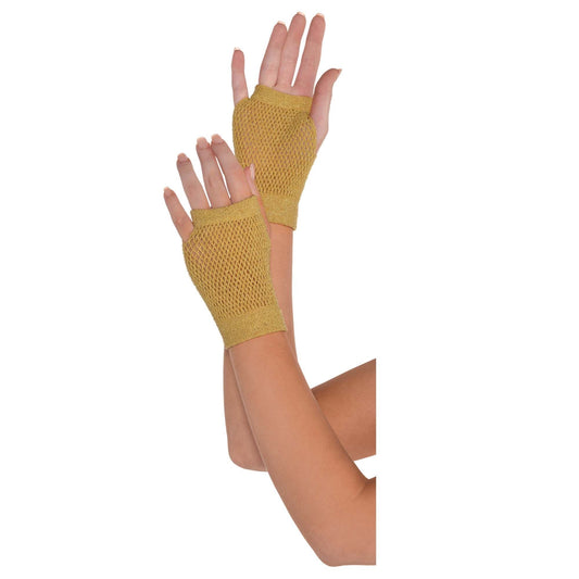 Fishnet Short Gloves Gold