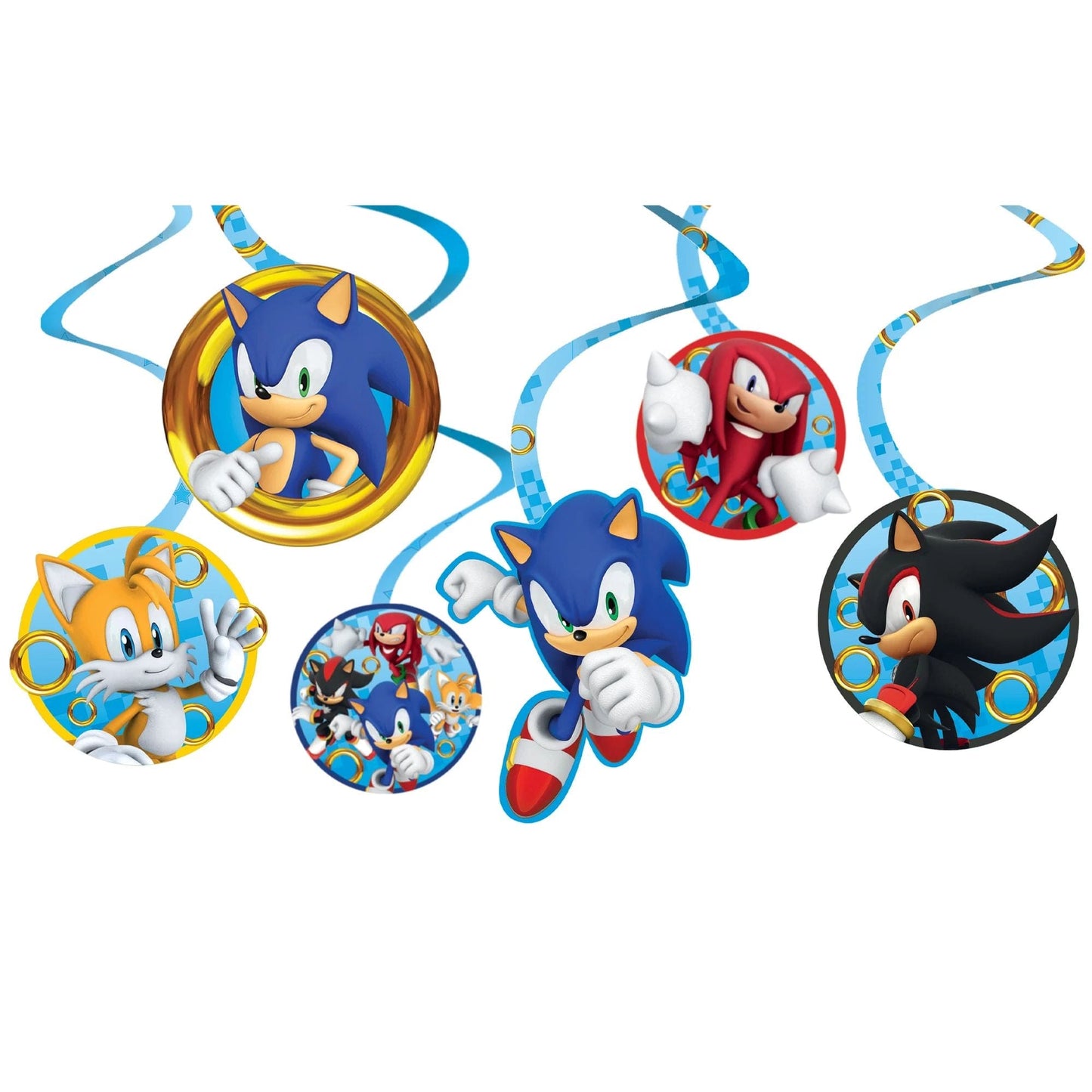Sonic The Hedgehog Spiral Decorations 12 Ct