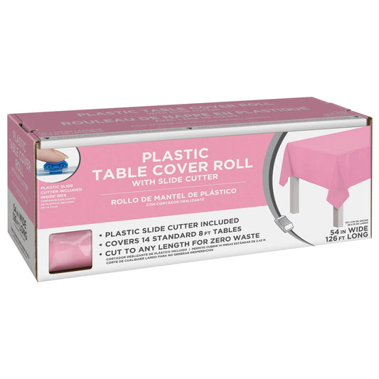 Boxed Plastic Table Roll - 54in x 126ft New Pink