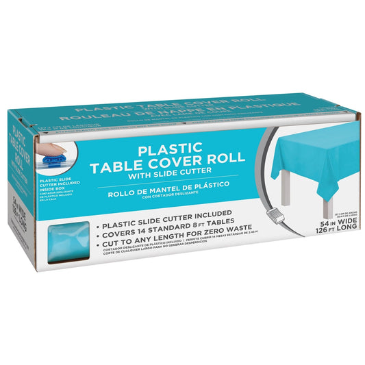 Boxed Plastic Table Roll - 54in x 126ft Caribbean