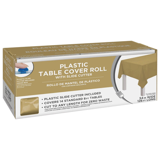 Boxed Plastic Table Roll - 54in x 126ft Gold