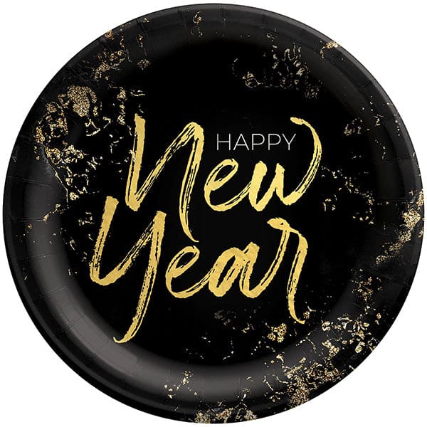 Cheers For The New Year 10in Round Banquet Paper Plates 20ct