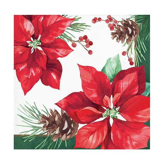 Poinsettia Perfection Beverage Napkins 16ct