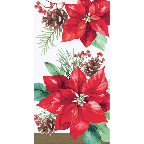 Poinsettia Perfection Paper Guest Towels 16ct