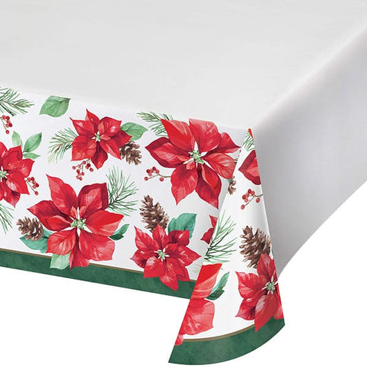 Poinsettia Perfection 54 x 96in Paper Table Cover