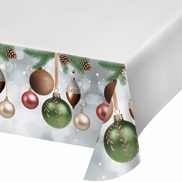 Dazzling Ornaments 54 x 96in Plastic Table Cover