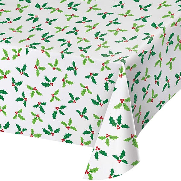 Holly Jolly 54 x 108in Plastic Table Cover