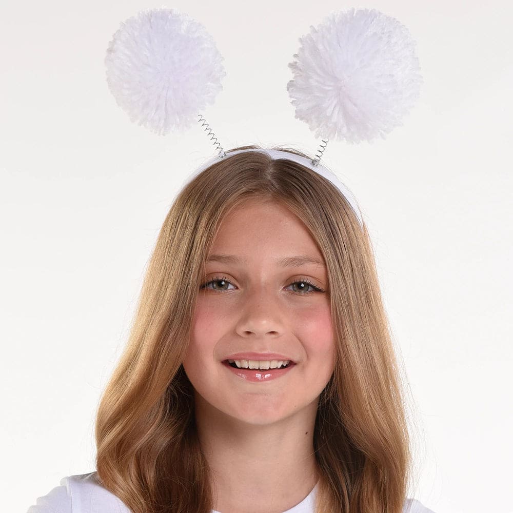 Head Bopper Pom Pom White
