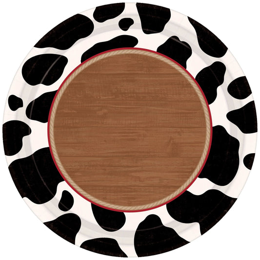 Yeehaw Cow 9in Dinner Plates 8 Ct