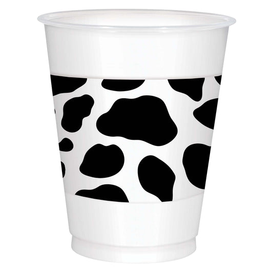 Yeehaw Cow Western Printed 16oz Plastic Cups 25 Ct