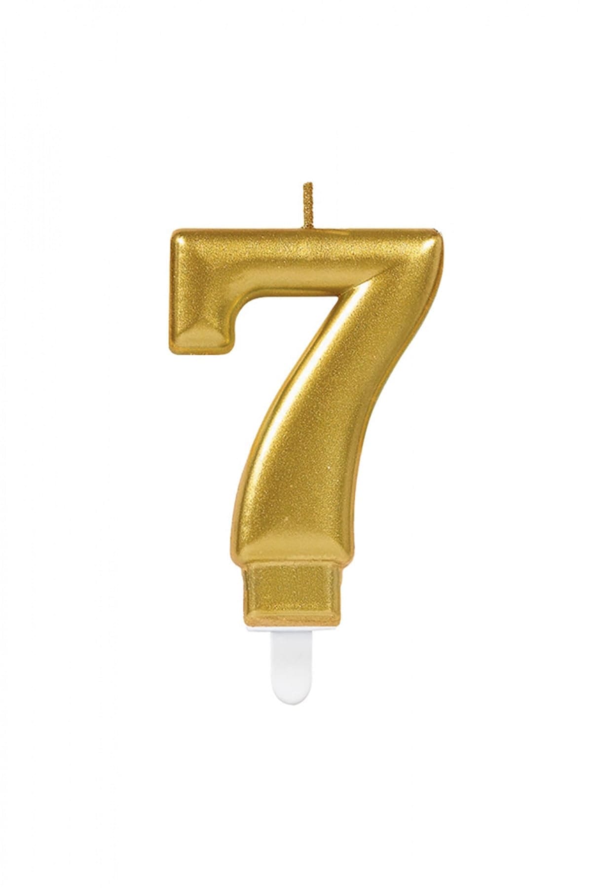 Numeral #7 Metallic Candle - Gold