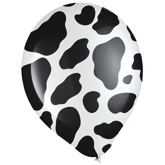 Yeehaw Cow Print Latex Balloons 6 Ct