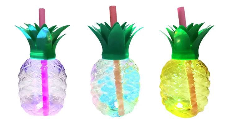 Light-up LED 17oz Pineapple Cup with Straw 1ct