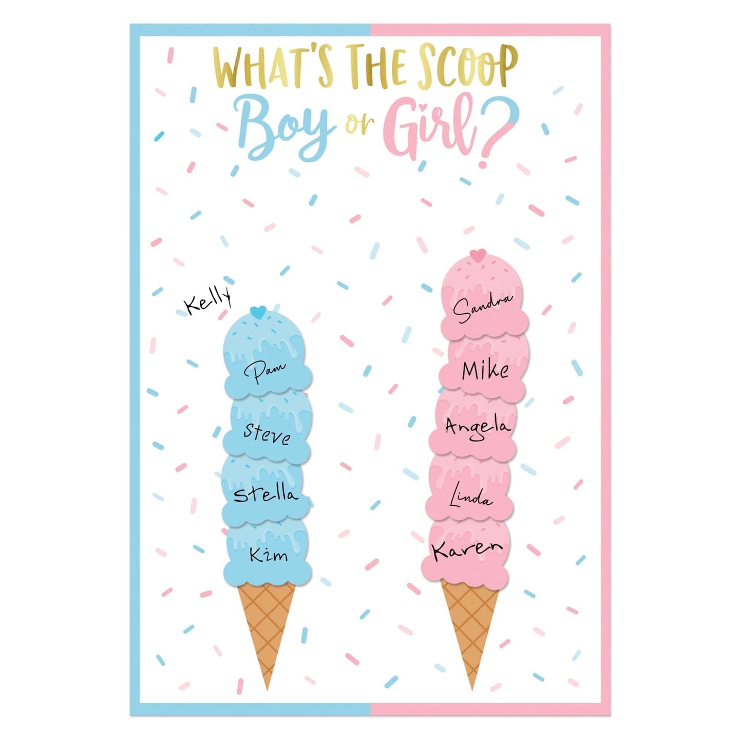 Gender Reveal Activity Chart 25 Ct