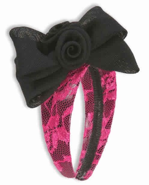 80's Neon Lace Headband w/ Bow