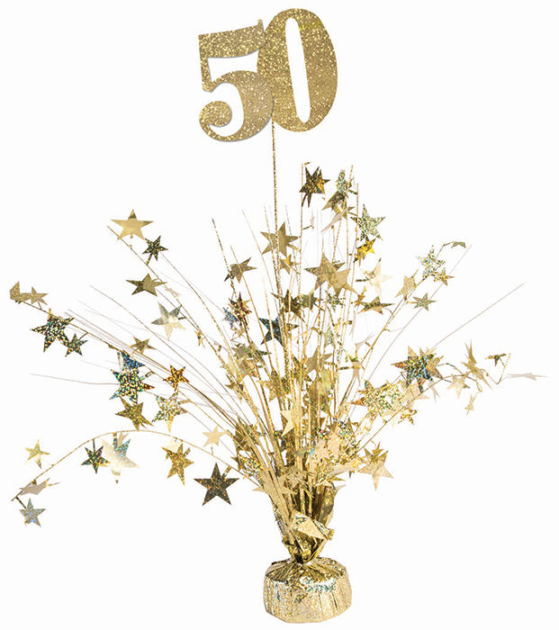 Special Occasion 50th Gold Centerpiece 18in