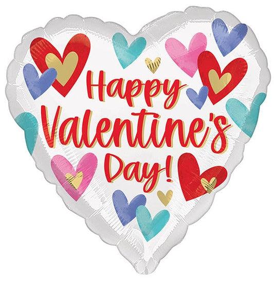 Valentine Paper Hearts 18 Metallic Balloon