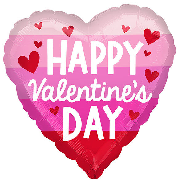 Valentine Stripe 18in Metallic Balloon