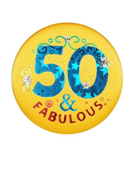 Button - 50 & Fabulous Satin Button 2"