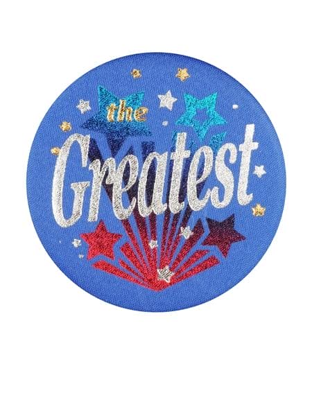 The Greatest Blue Satin Button
