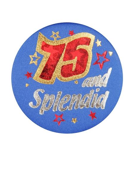 75 and Splendid Blue Satin Button