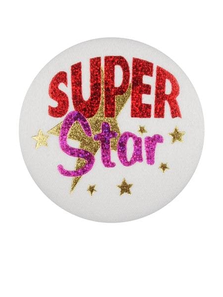 Super Star White Satin Button