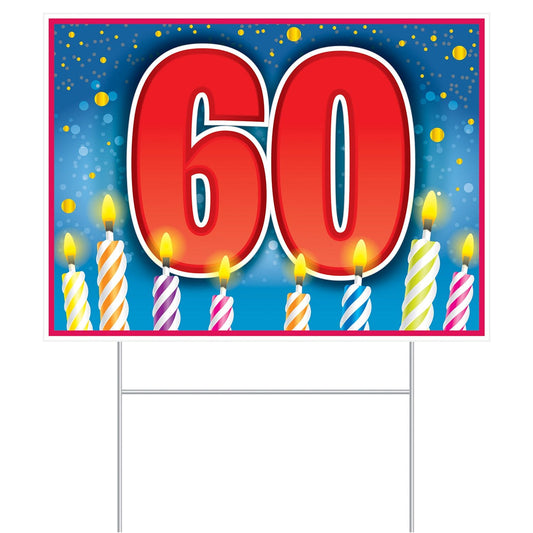 Plastic 60 Birthday Yard Sign