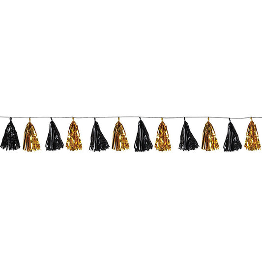Metallic Tassel Garland Black/Gold