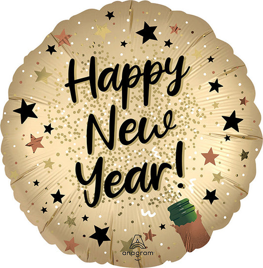Satin New Year 18in Metallic Balloon