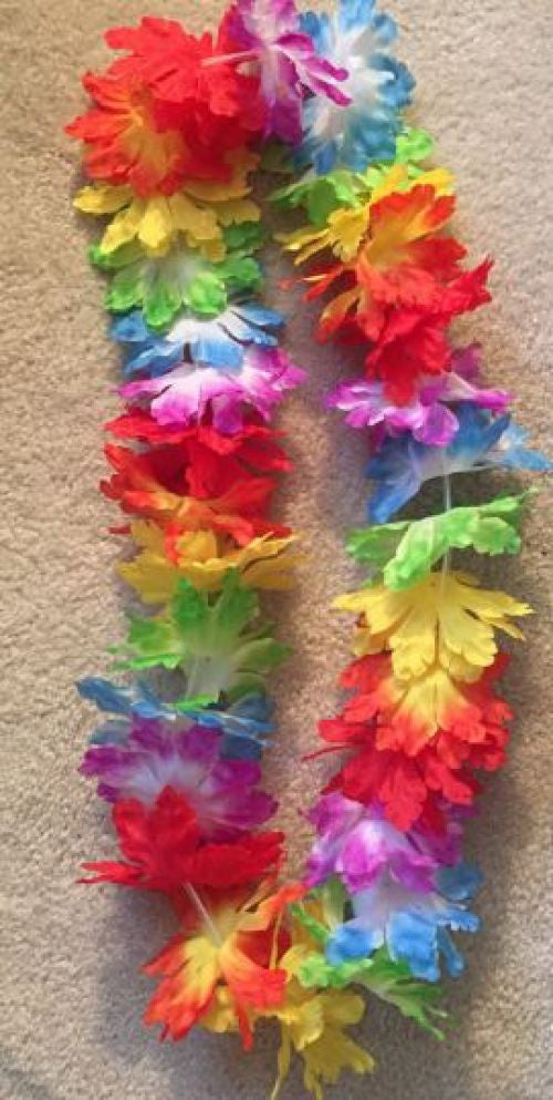 Silk Tropical Lei Rainbow 2-Tone