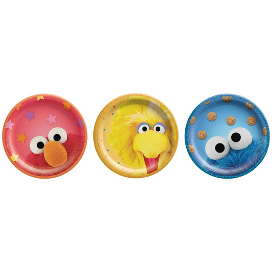 Everyday Sesame Street Round 7in Lunch Plates - Assorted 8 Ct