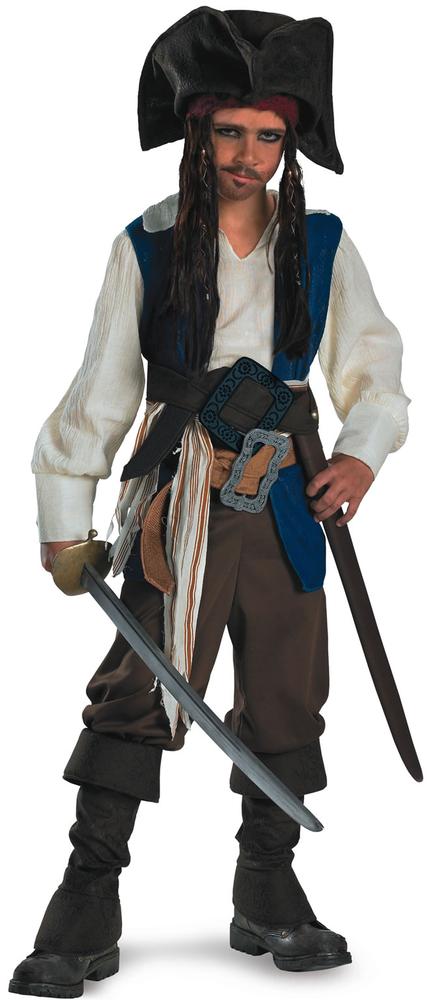 Pirates of The Caribbean Captain Jack Sparrow Deluxe Boys Costume