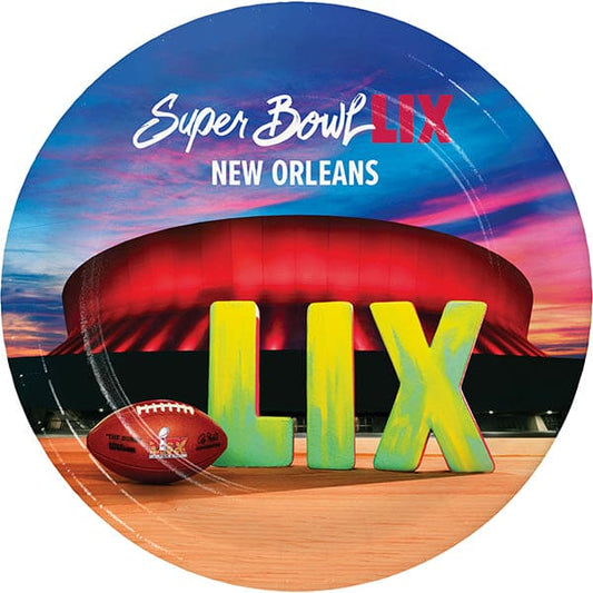 Super Bowl 59 9in Round Dinner Paper Plates 8ct