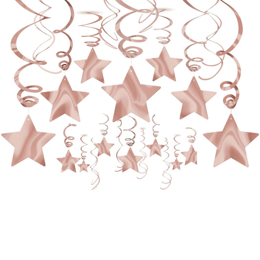 Foil Shooting Stars Mega Value Pack Swirls - Rose Gold 30 Ct