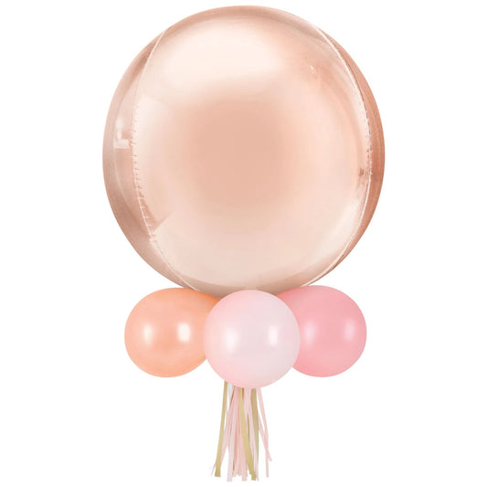Latex & Foil Orb Balloon Chandelier - Rose Gold 18 Ct