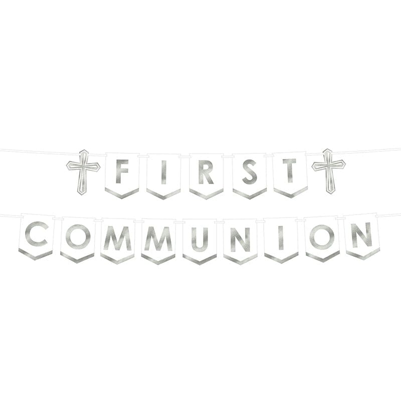 First Communion Banners - Silver 2ct