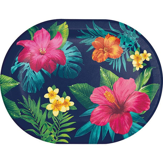 Tropic Time 9 x 12in Oval Paper Platters 8ct
