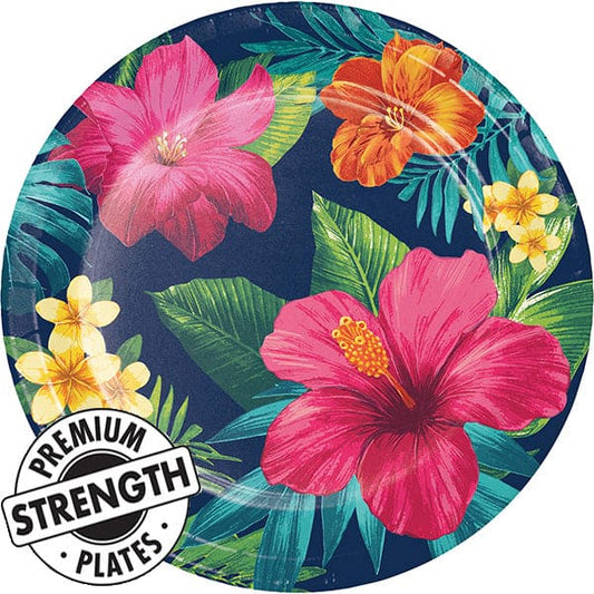 Tropic Time 9in Round Dinner Paper Plates 8ct